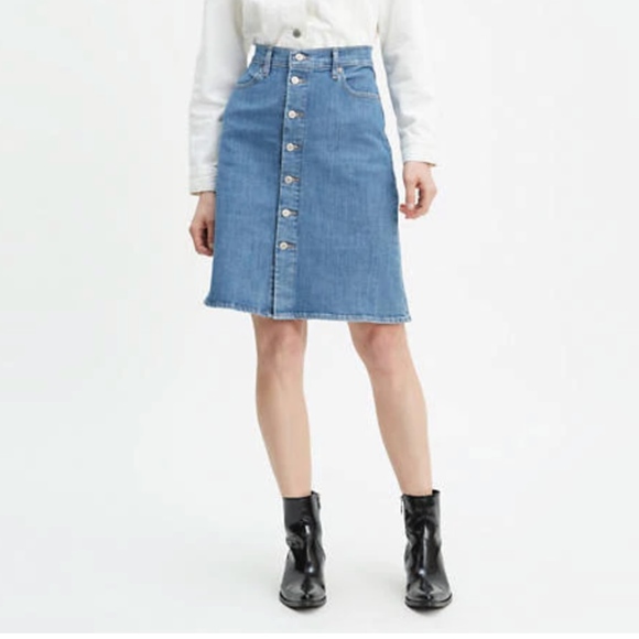 levis a line denim skirt